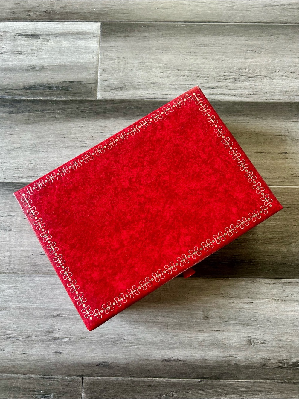 Vintage MCM Large Faux Leather Bound Velvet Lined Jewelry Box